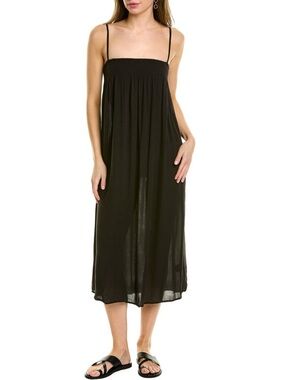WeWoreWhat Black Textured Pull-On Smocked Midi‎ Dress